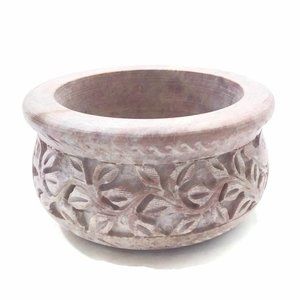 Soapstone Decorative Smudging Bowl Pot Incense Sage Resin Burner 2.5" Tall Gift